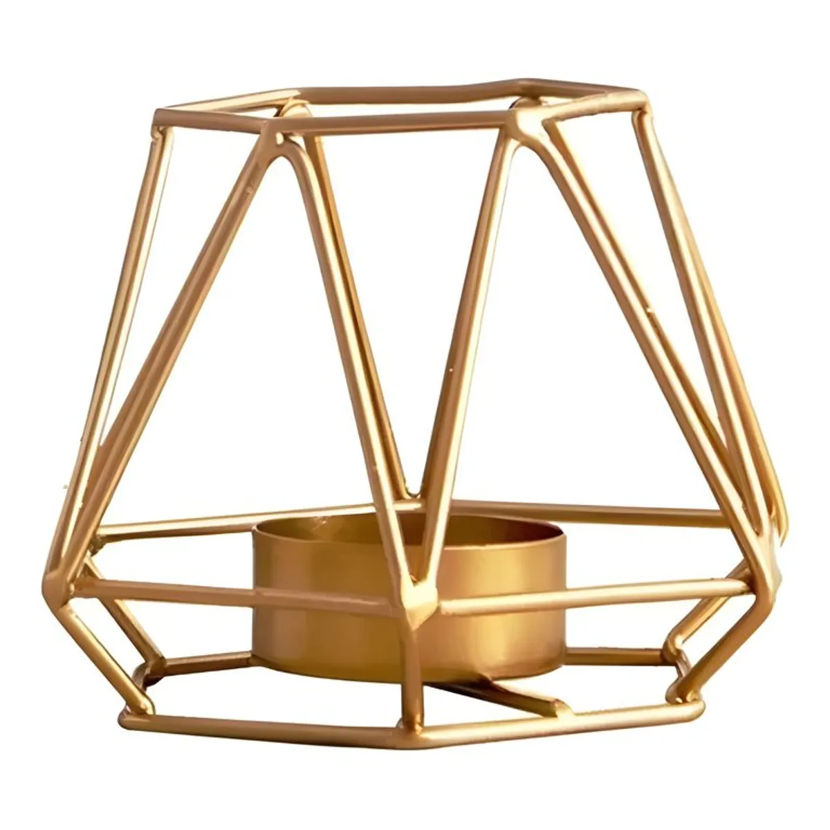 GENERICO - Candelabro porta vela geométrico decorativo dorado