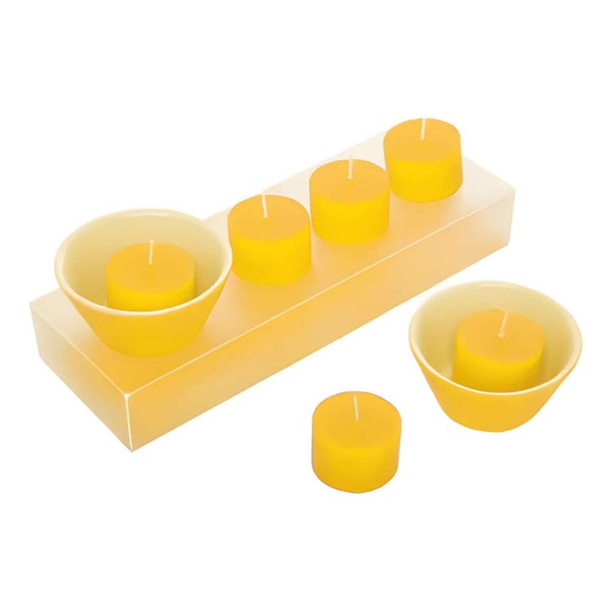 GENERICO - Set 6 velas decorativas con 2 portavelas