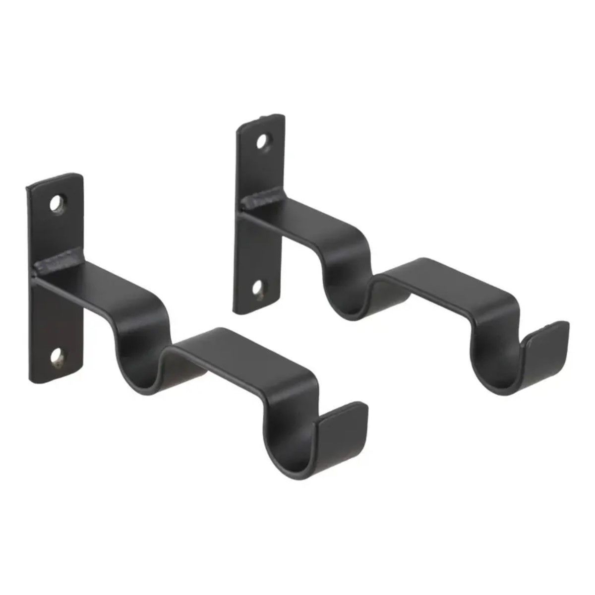 GENERICO - 2 Soportes Dobles Metal Para Barra Cortina Muro - Pared 19mm BELUG