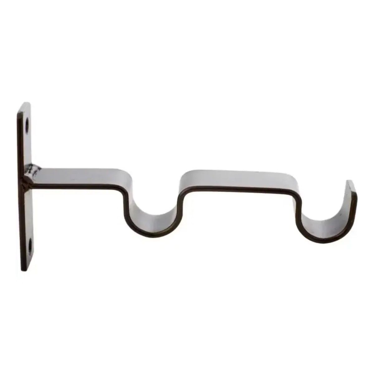 GENERICO - 2 Soportes Dobles Metal Para Barra Cortina Muro - Pared 19mm BELUG