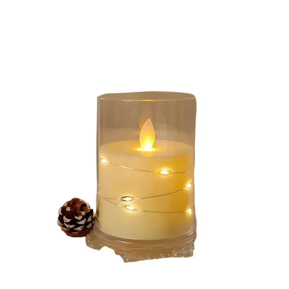 GENERICO - Pack 10 velas LED 10 cm luz cálida transparente