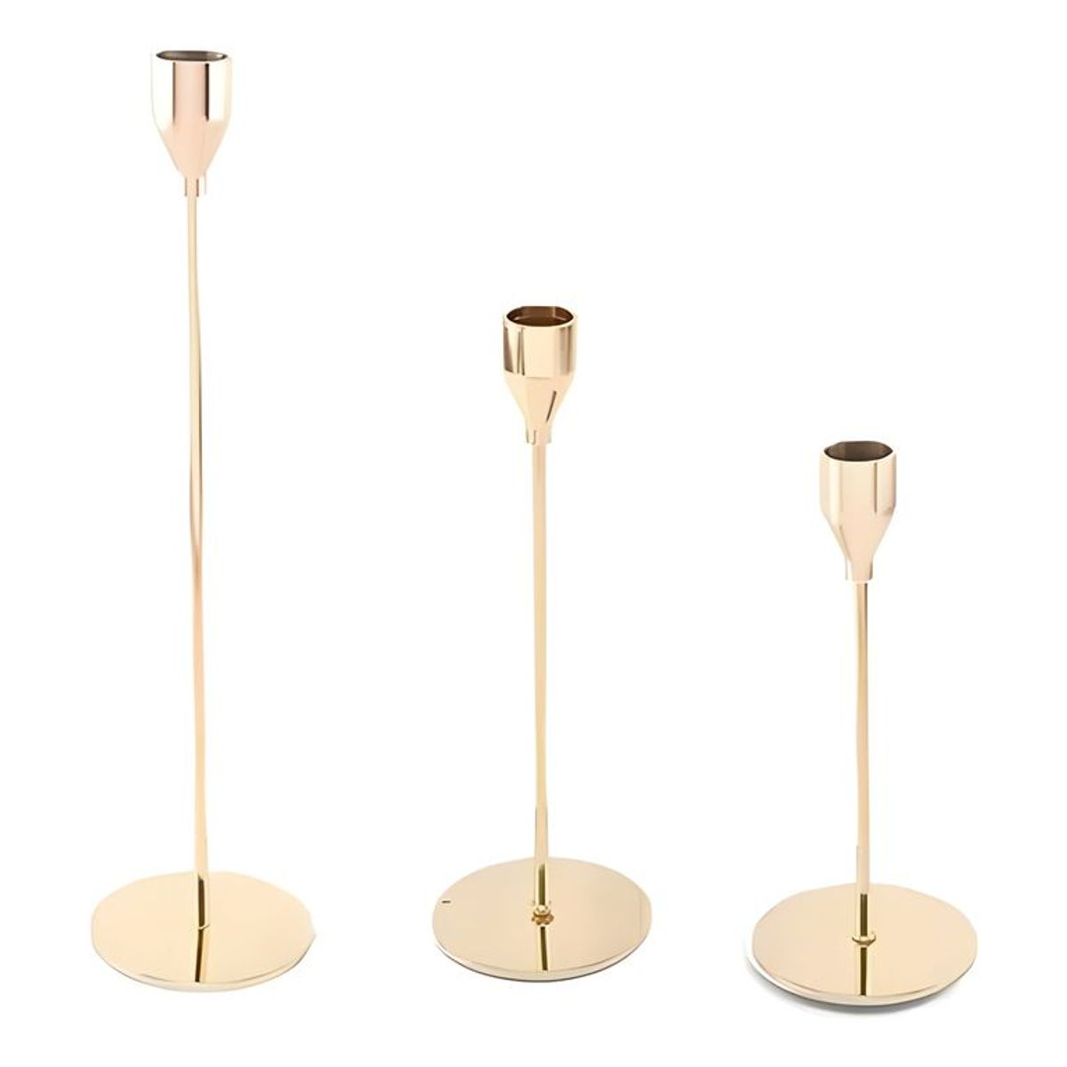 GENERICO - Candelabro 3 piezas centro mesa dorado 3
