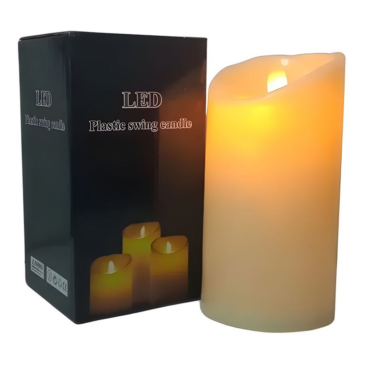 GENERICO - Vela LED grande 12x7,5 cm blanco 2
