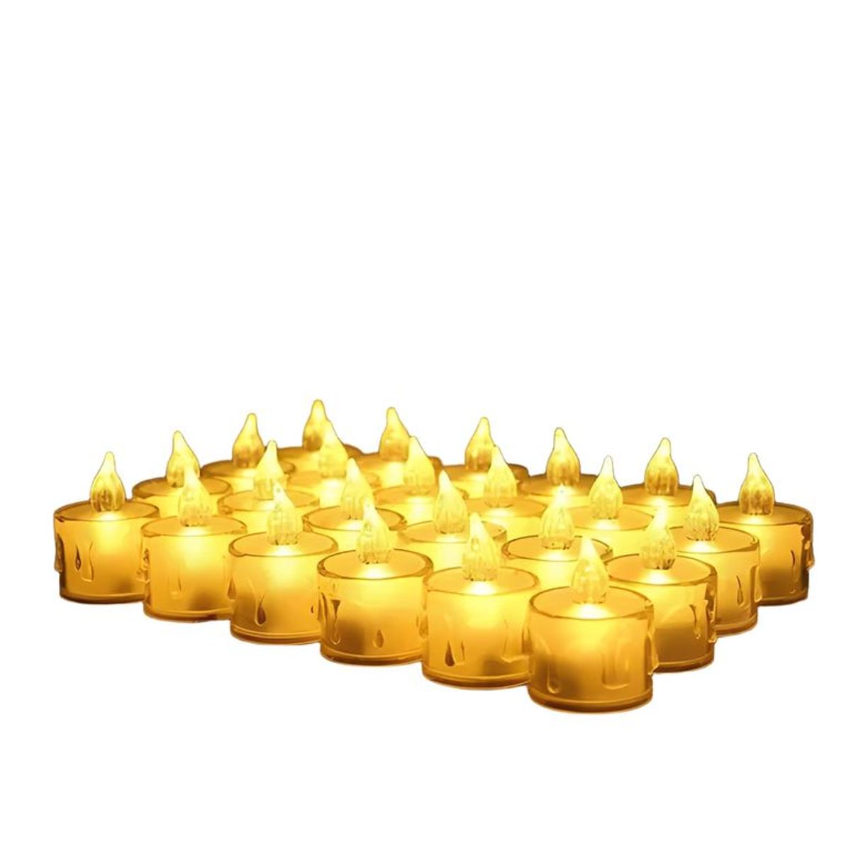 GENERICO - Pack 24 velas LED efecto llama blanco 4