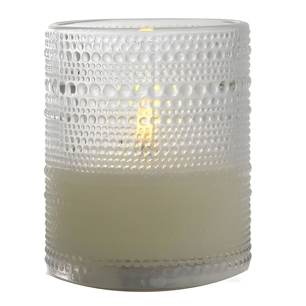 GENERICO - Fanal vidrio con vela LED blanco 3