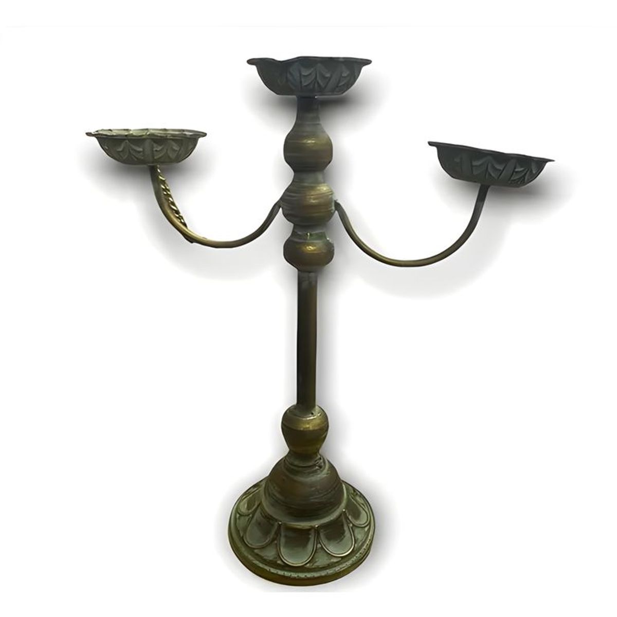 GENERICO - Candelabro vintage metálico 3 brazos cobre