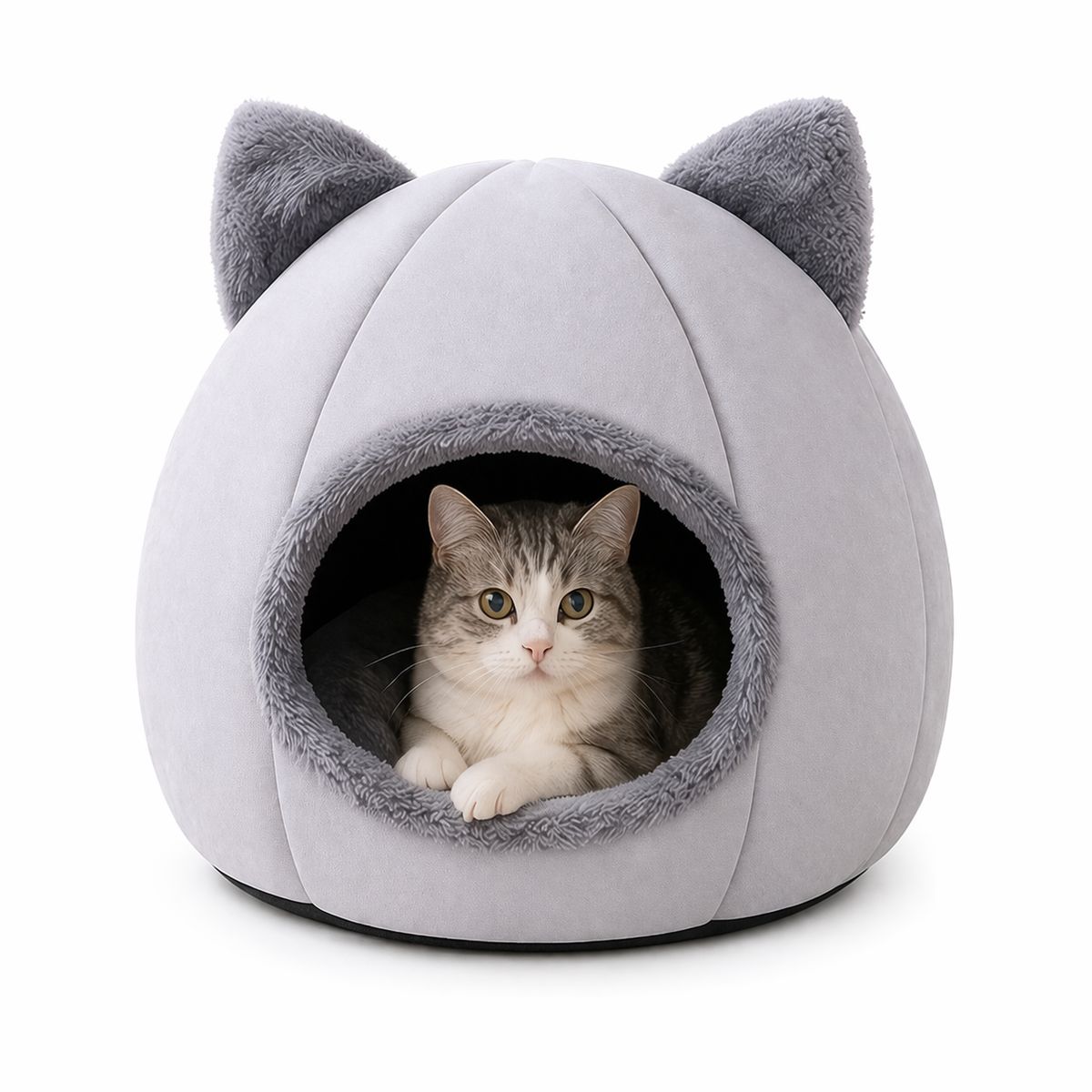 GENERICO - Cama y Casa Cucha Para Gatos o perros  acolchada Orejas  Relajación