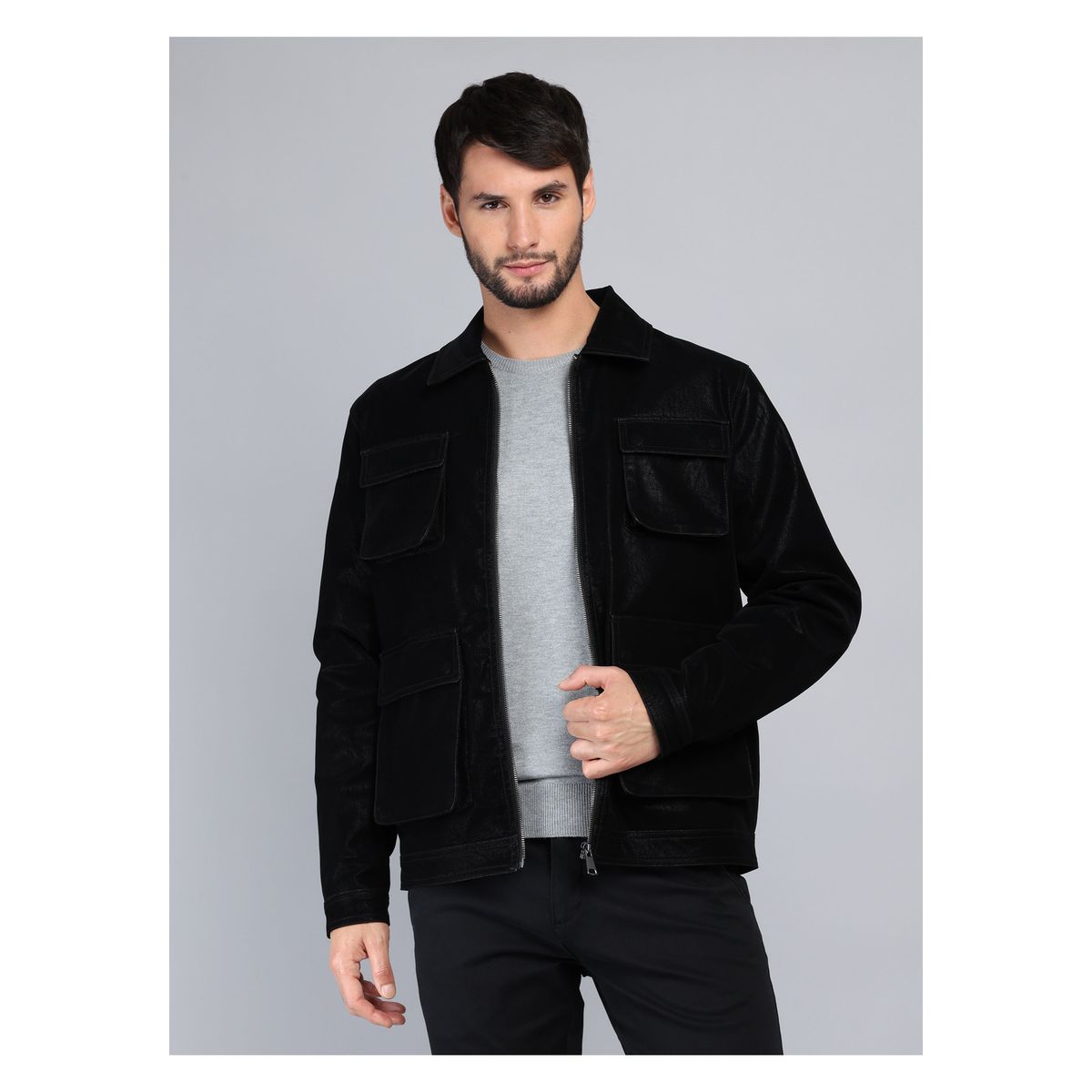 ARROW - Chaqueta Cuero Sintético Regular Fit Negro Arrow ARROW