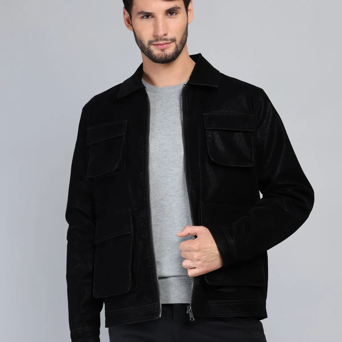 ARROW - Chaqueta Cuero Sintético Regular Fit Negro Arrow ARROW