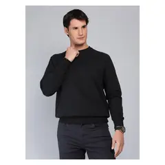 PIERO BUTTI - Polerón Cuello Redondo Regular Fit Negro
