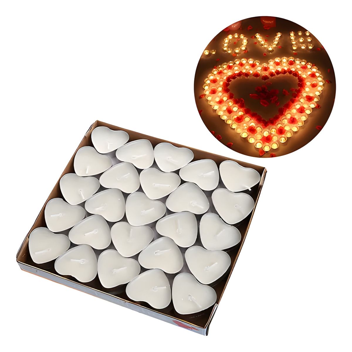 GENERICO - Velas flotantes pack 50 unidades blanco 2
