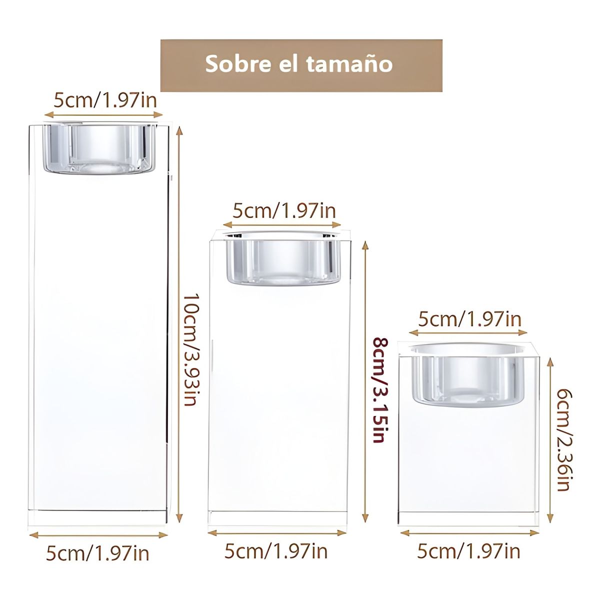 GENERICO - Set 3 candelabros cristal blanco