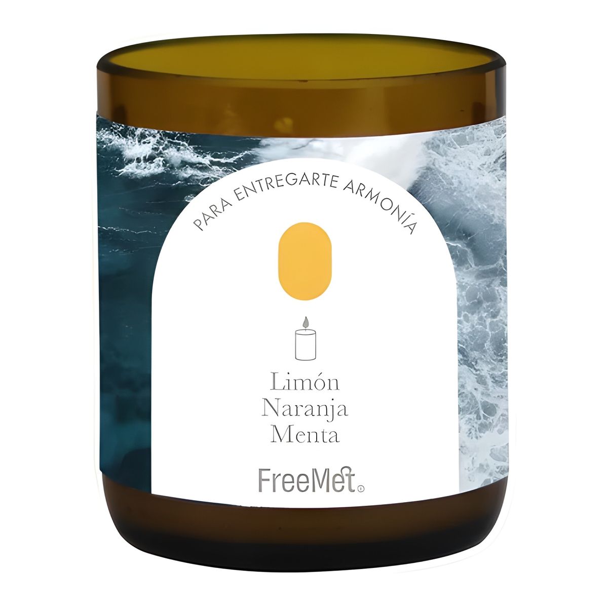GENERICO - Vela aromática soya menta naranja ámbar limón