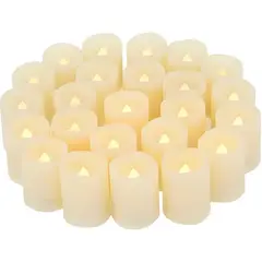 GENERICO - Pack 24 velas LED tipo té luz cálida