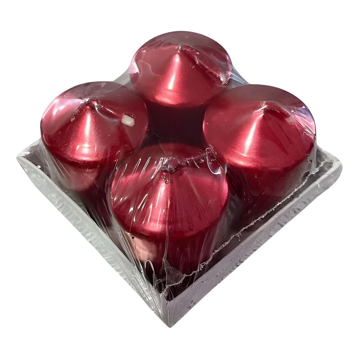 GENERICO - Pack 4 velas decorativas navidad rojo