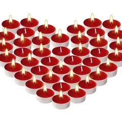 GENERICO - Pack 50 velas rojas decorativas