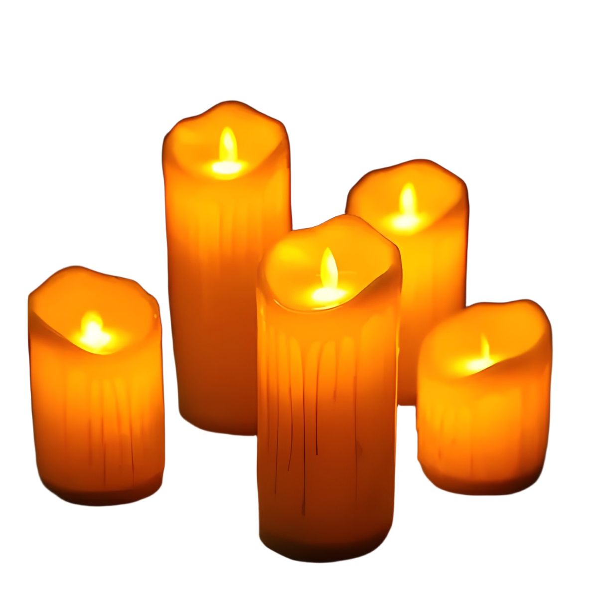GENERICO - Pack 12 velas LED luz cálida beige