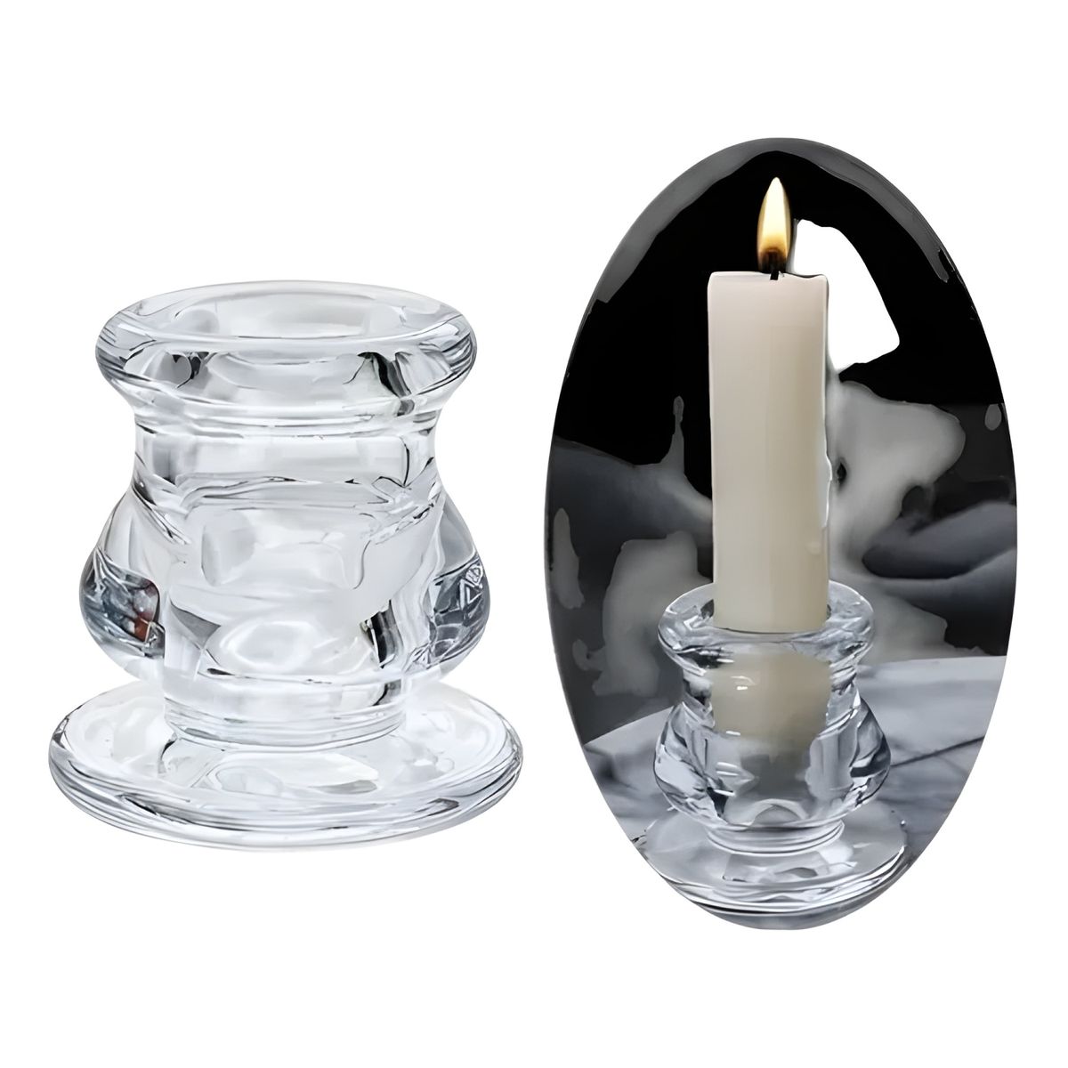 GENERICO - Candelabro vidrio base blanco 2