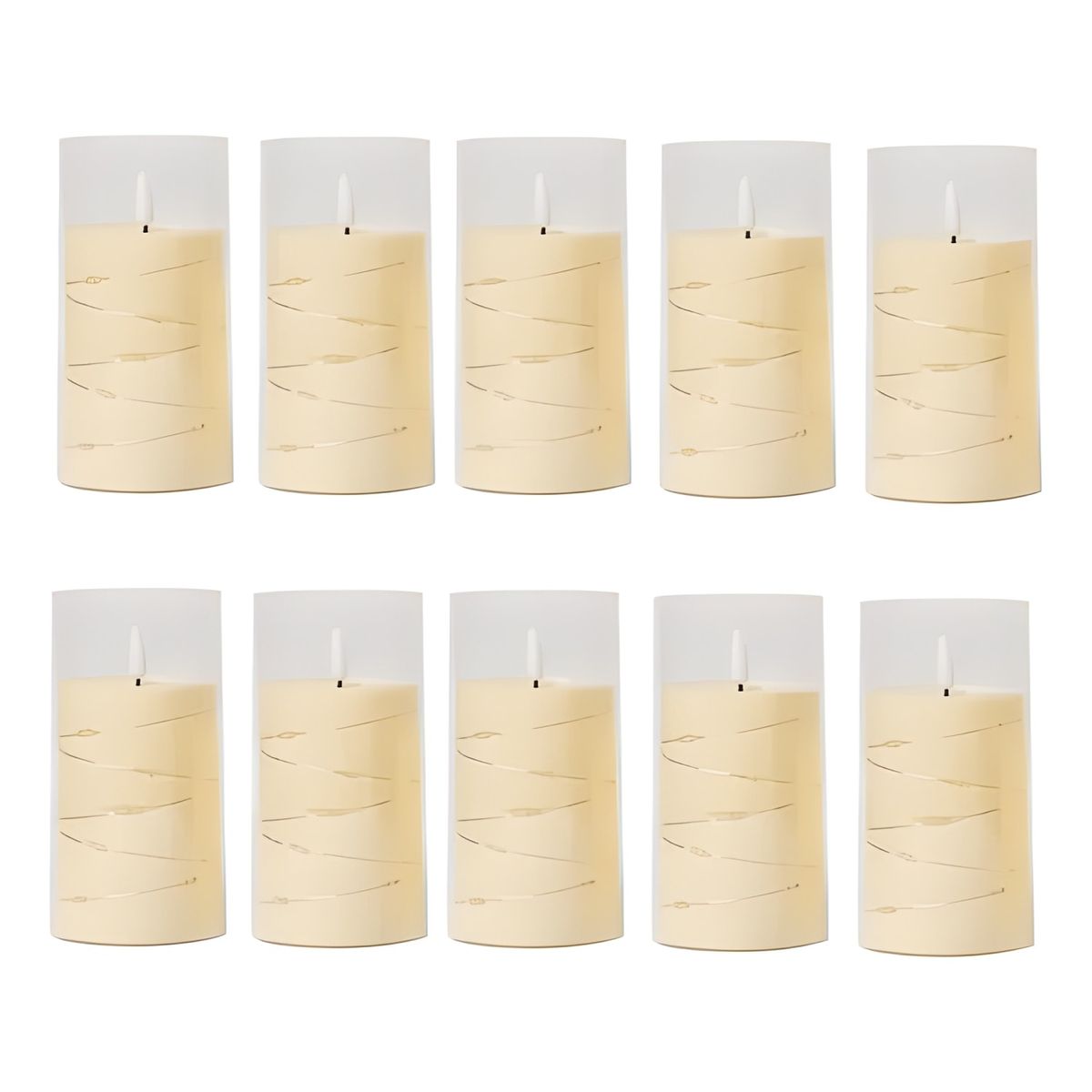 GENERICO - Pack 10 velas LED luz cálida 15 cm