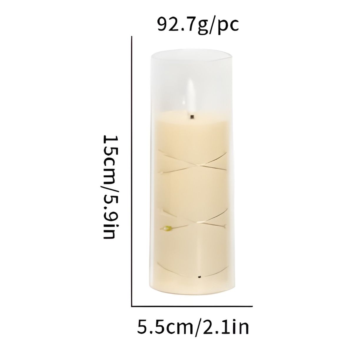 GENERICO - Pack 10 velas LED luz cálida 15 cm