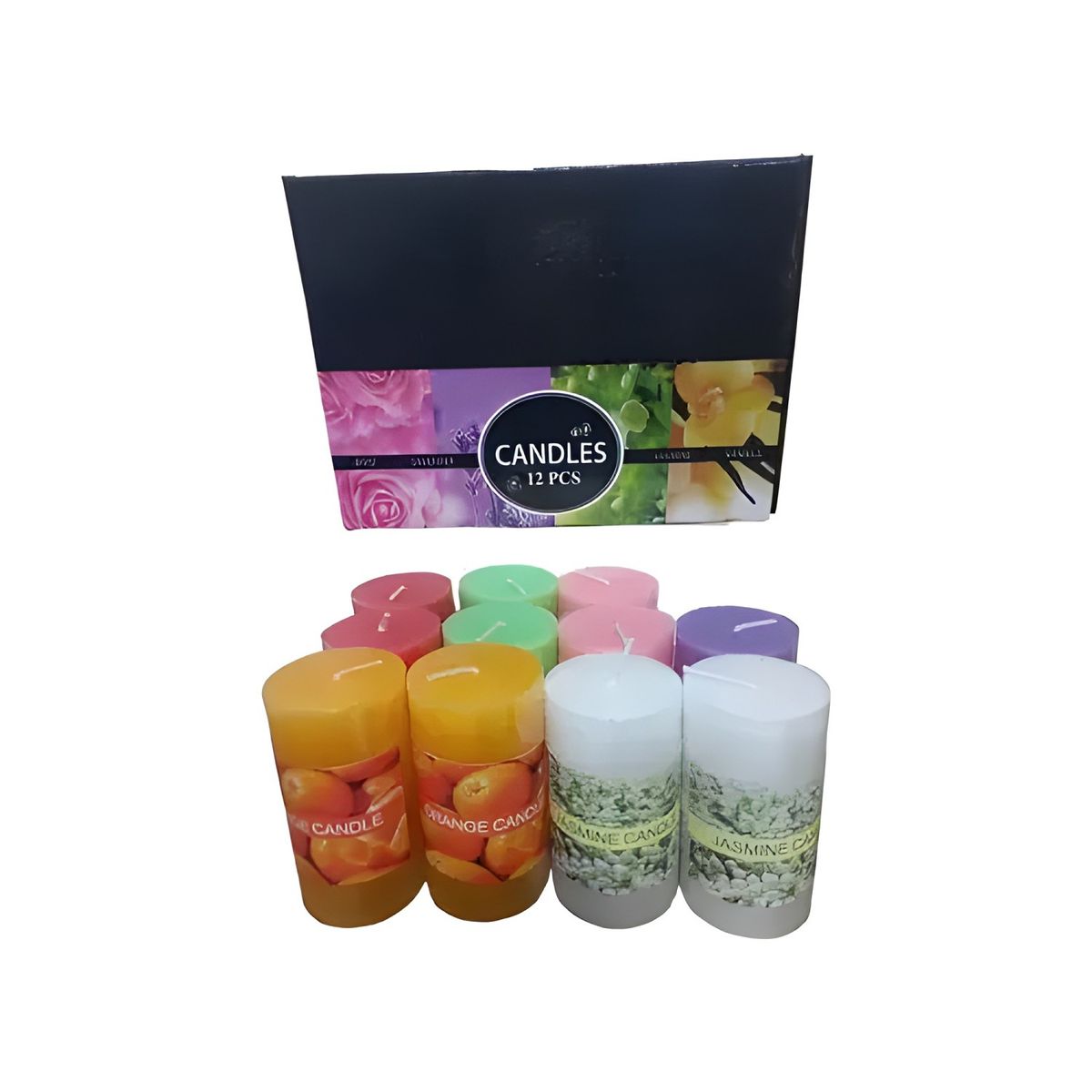 GENERICO - Pack 12 velas aromáticas surtidas 3