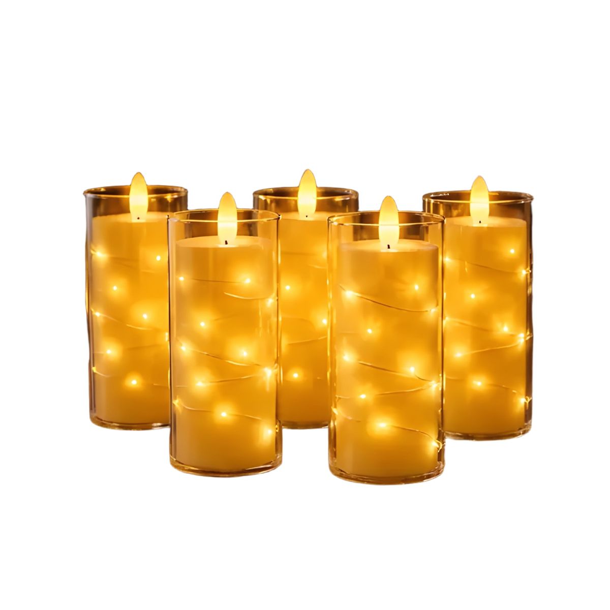 GENERICO - Pack 6 velas LED luz cálida 15 cm