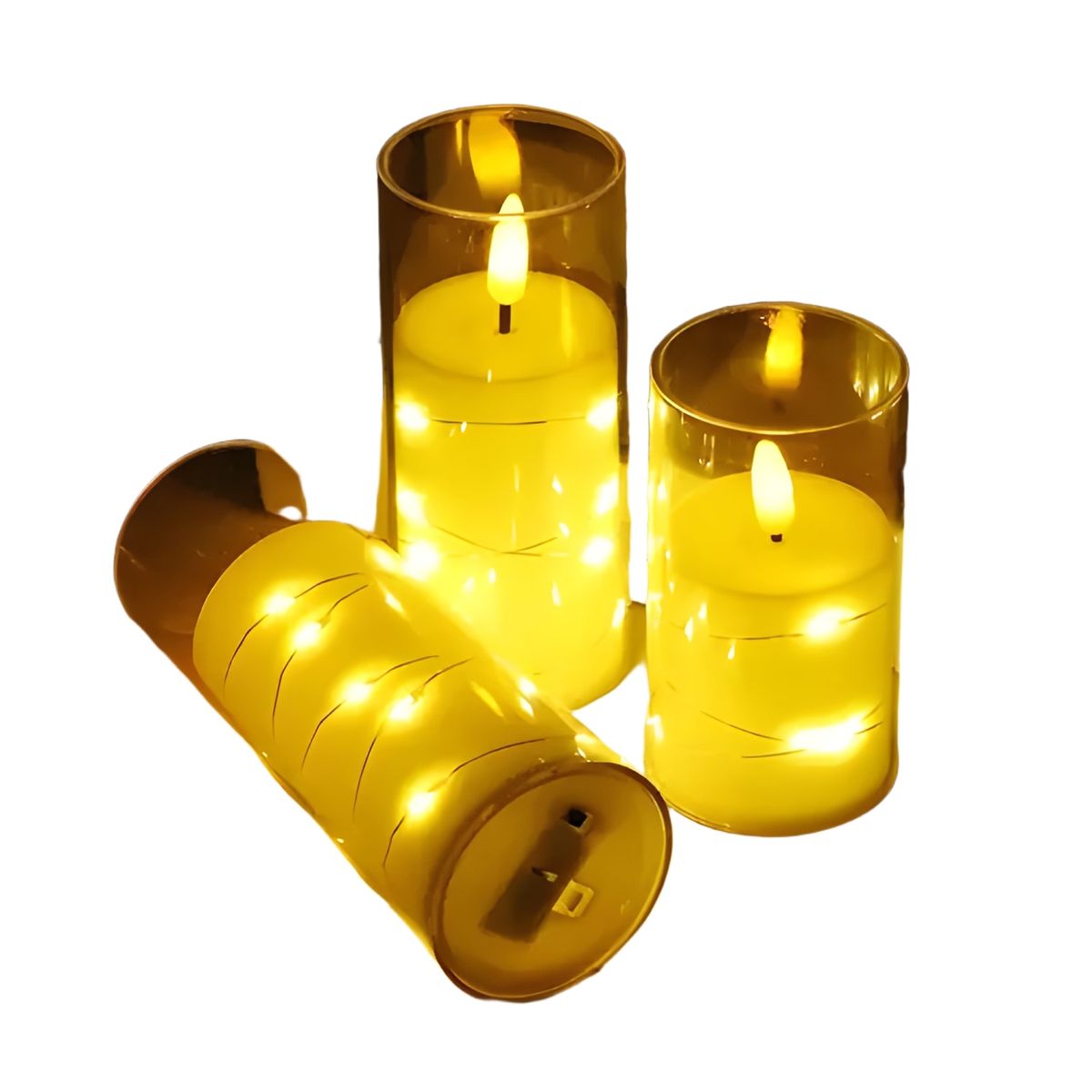 GENERICO - Pack 6 velas LED luz cálida 10 cm 2