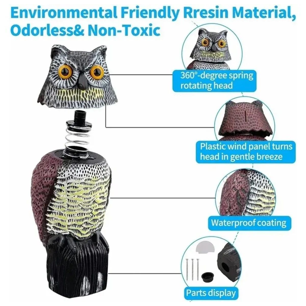 GENERICO - Realista Búho, Espantar Palomas,pájaros,espantapájaros BELUG