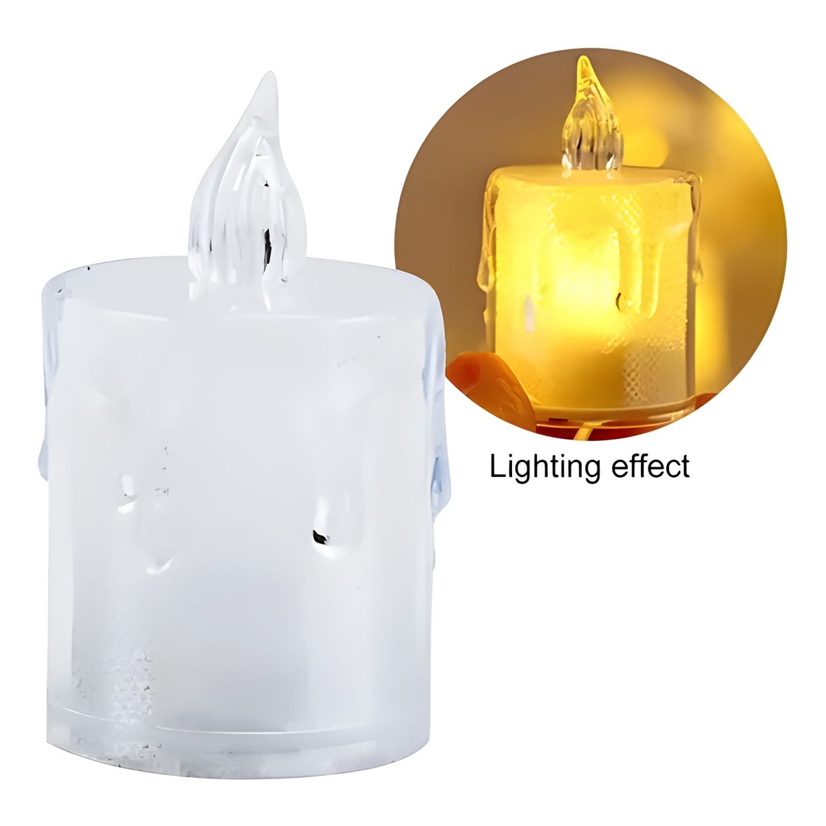 GENERICO - Pack 10 velas LED efecto llama