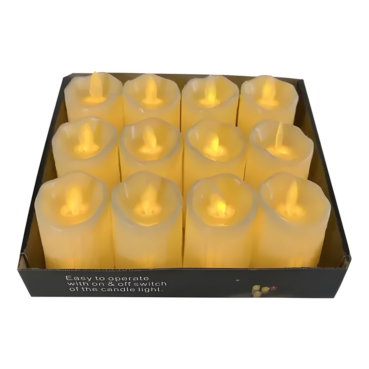 GENERICO - Pack 12 velas LED luz cálida 7 cm