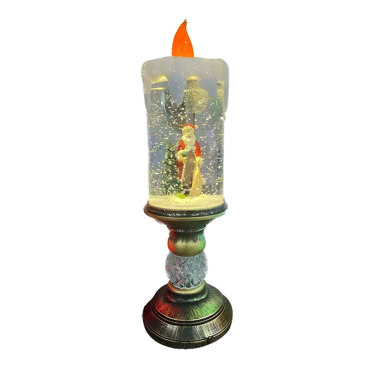 GENERICO - Vela LED Santa Claus decorativa dorado