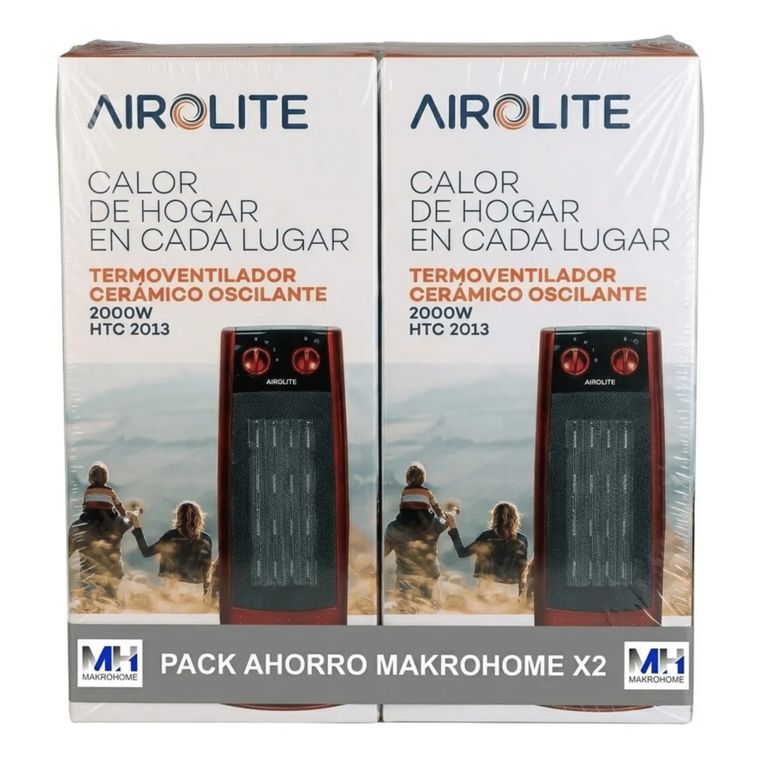 AIROLITE Pack X2 Termoventilador Ceramico Oscilante Htc 2013