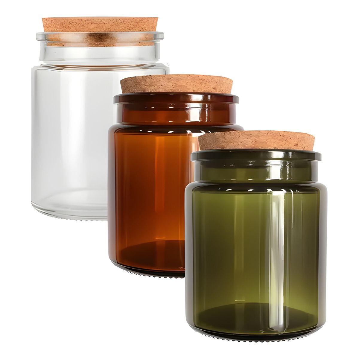 GENERICO - 12 frascos porta vela vidrio 200 ml ámbar