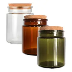 GENERICO - 12 frascos porta vela vidrio 200 ml ámbar