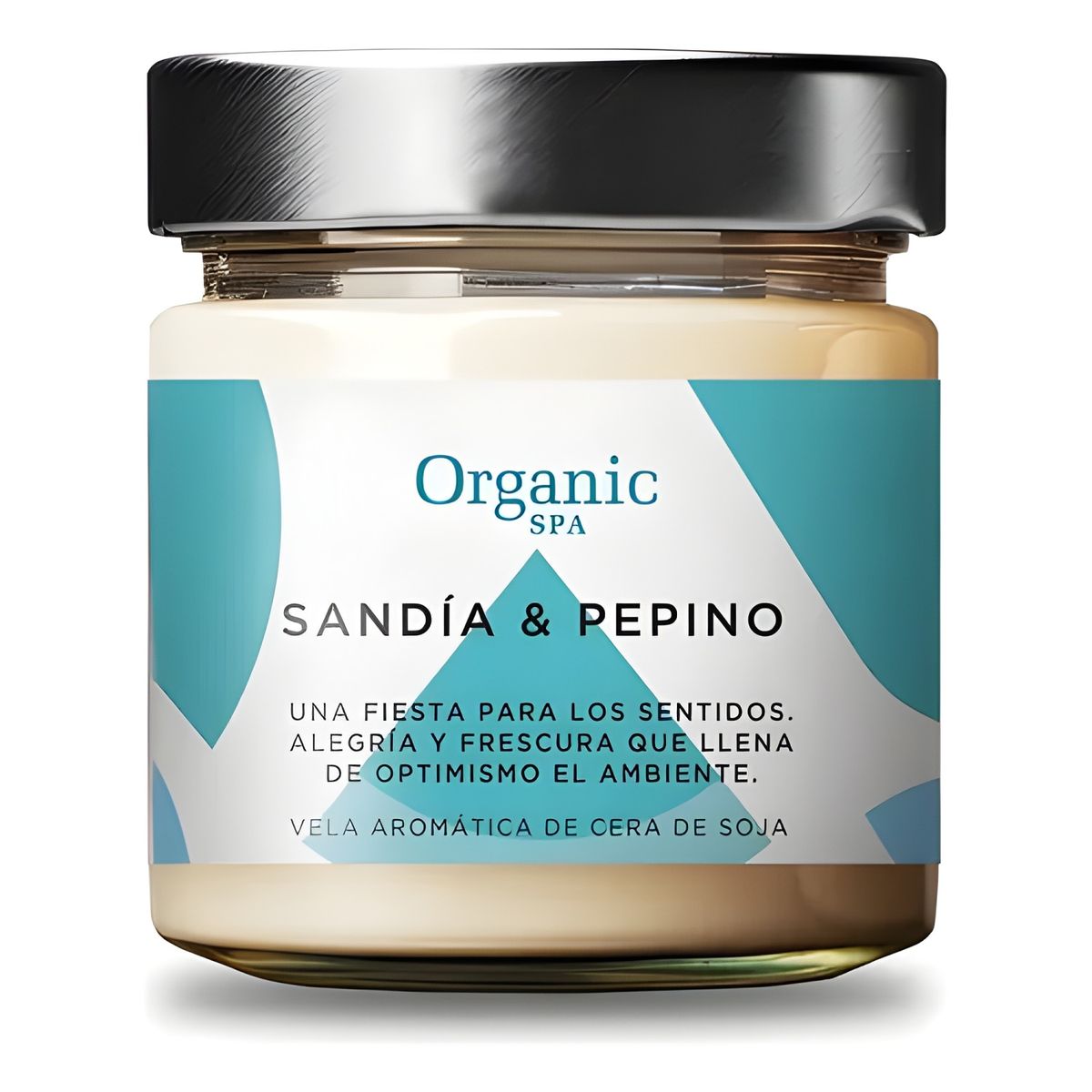 GENERICO - Vela aromática sandía pepino en frasco blanco