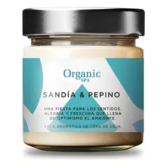GENERICO - Vela aromática sandía pepino en frasco blanco 2