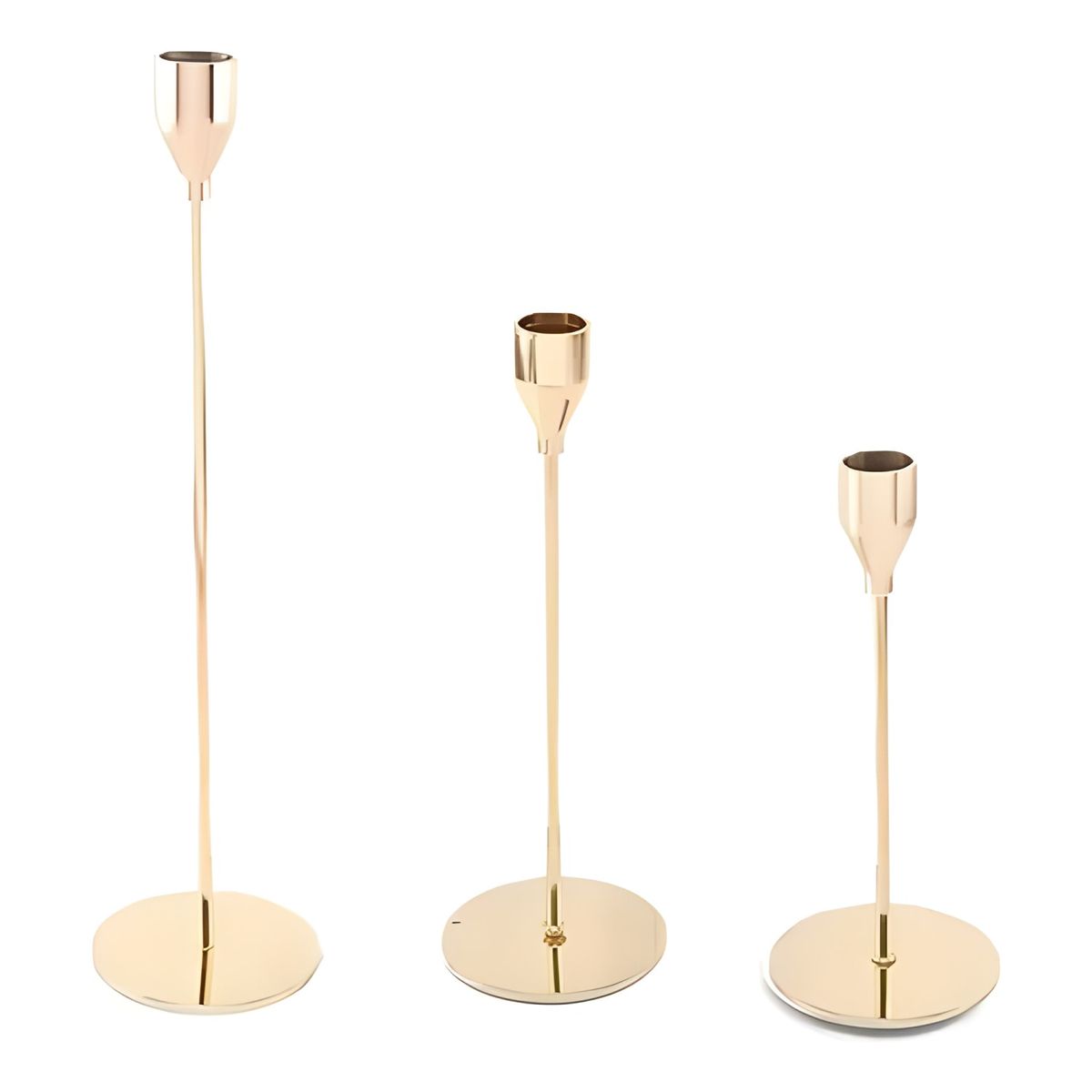 GENERICO - Candelabro 3 piezas centro mesa dorado 3