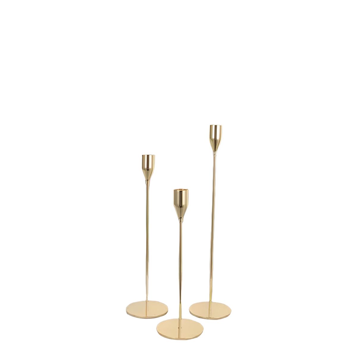 GENERICO - Candelabro 3 piezas centro mesa dorado 3