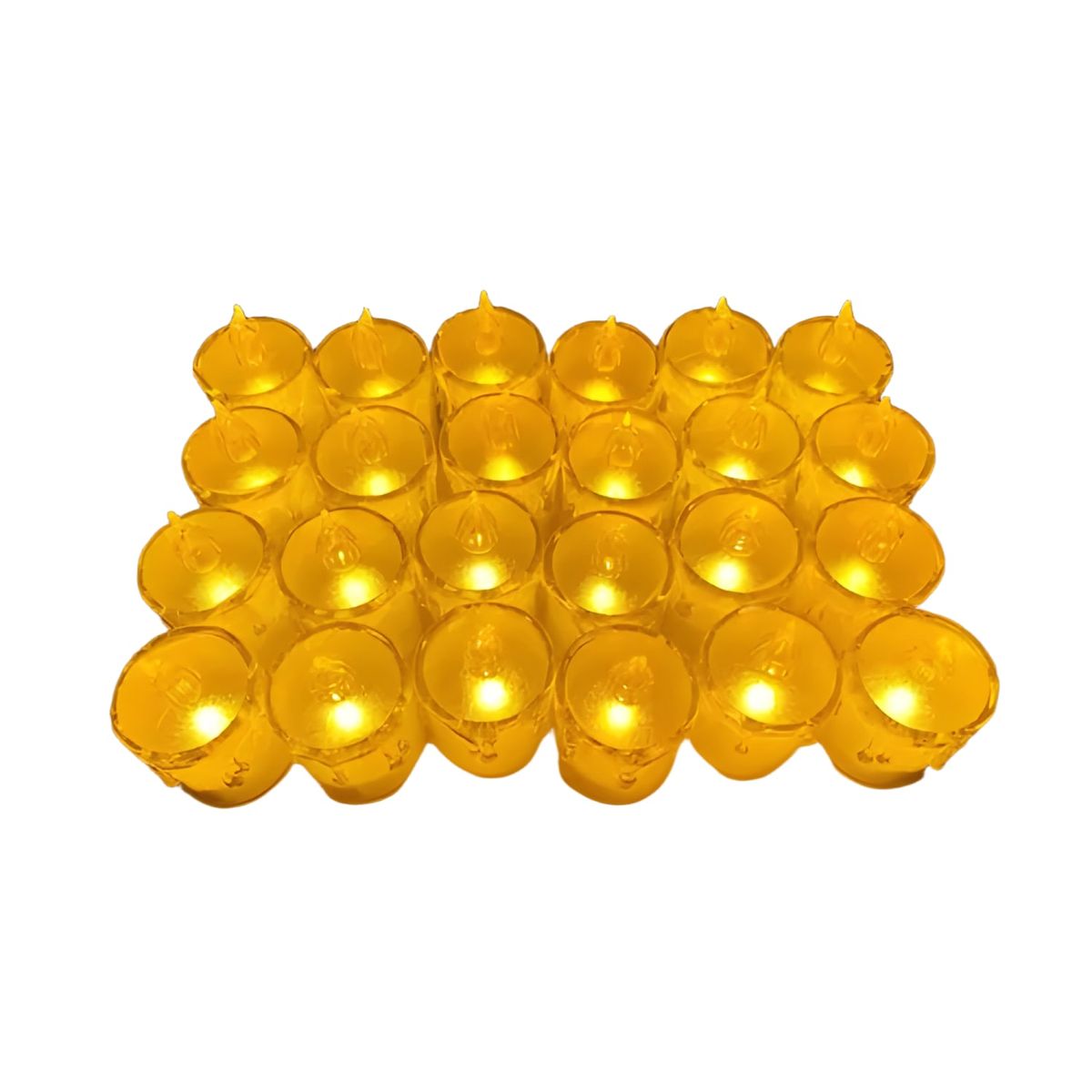 GENERICO - Pack 12 velas LED luz cálida 3,5x8 cm transparente