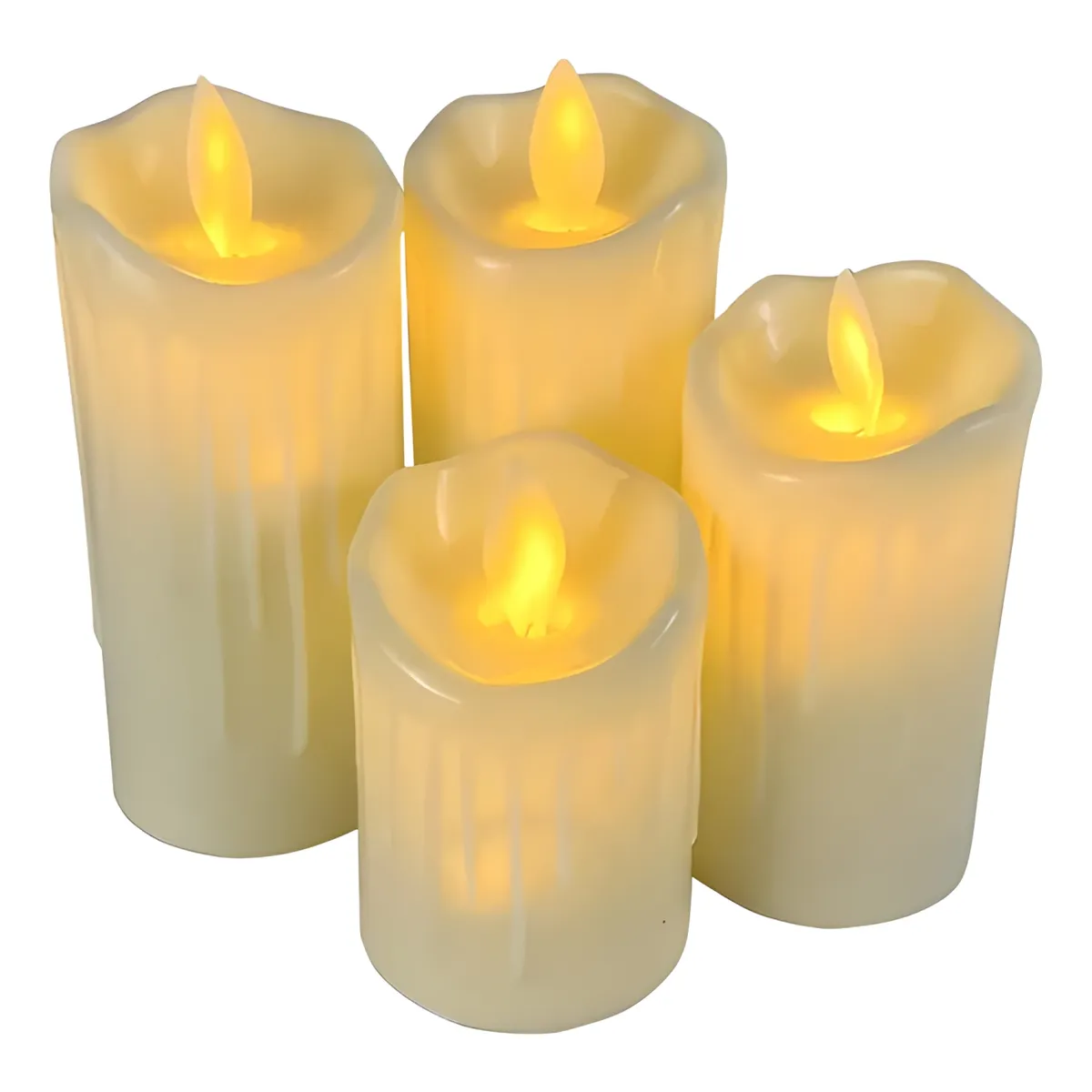 GENERICO - Pack 6 velas LED luz cálida 5x7 cm blanco