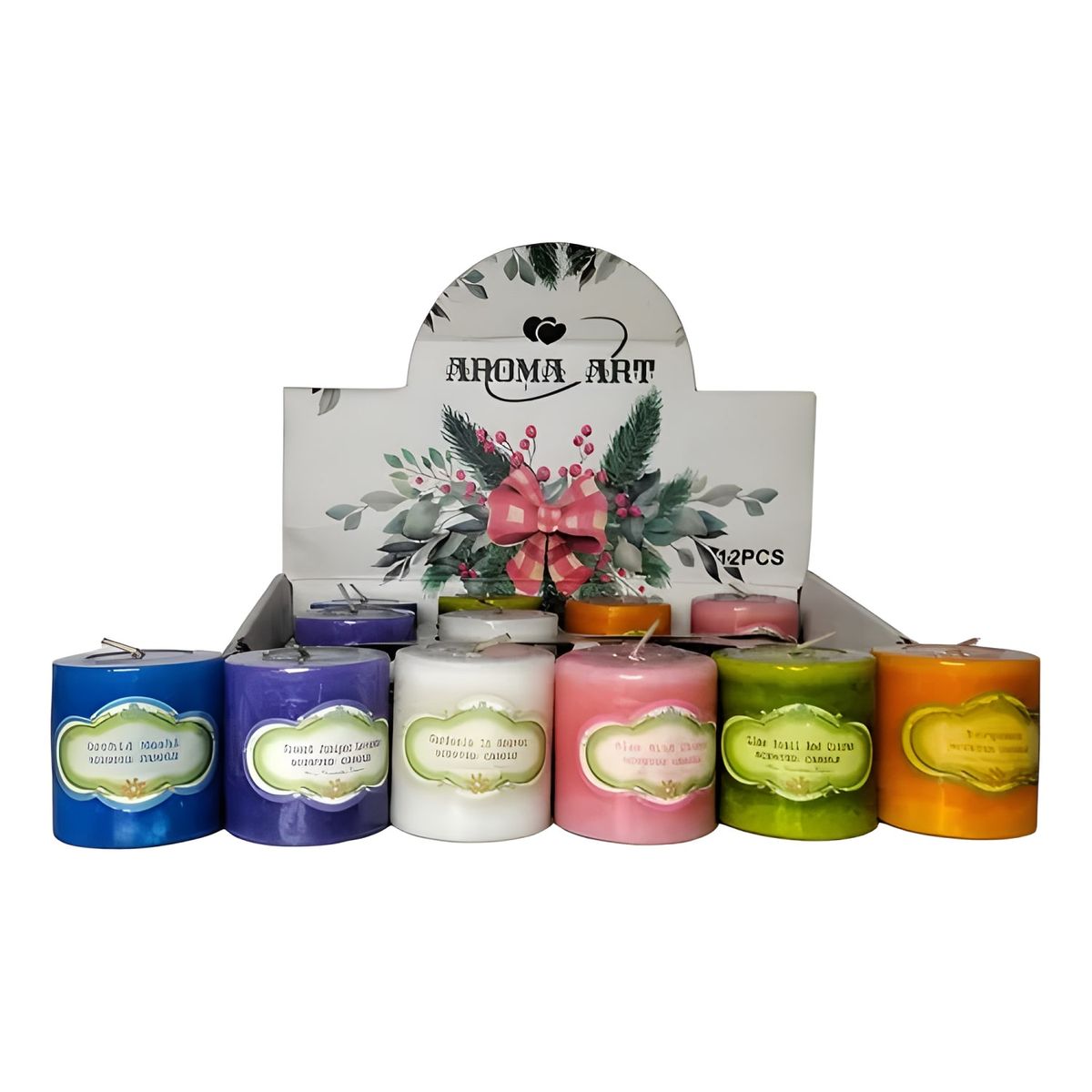 GENERICO - Pack 12 velas aromáticas surtidas 5