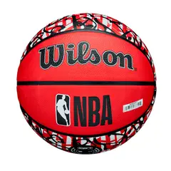 SPARTA - Balón Básquetbol Wilson NBA Team Graffiti Bulls N°7 Rojo