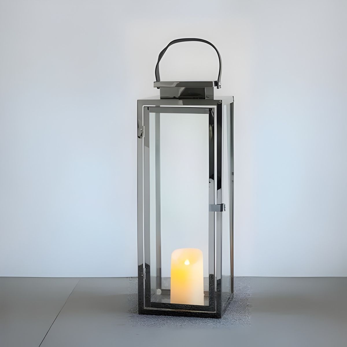 GENERICO - Farol con asa de cuero 50 cm
