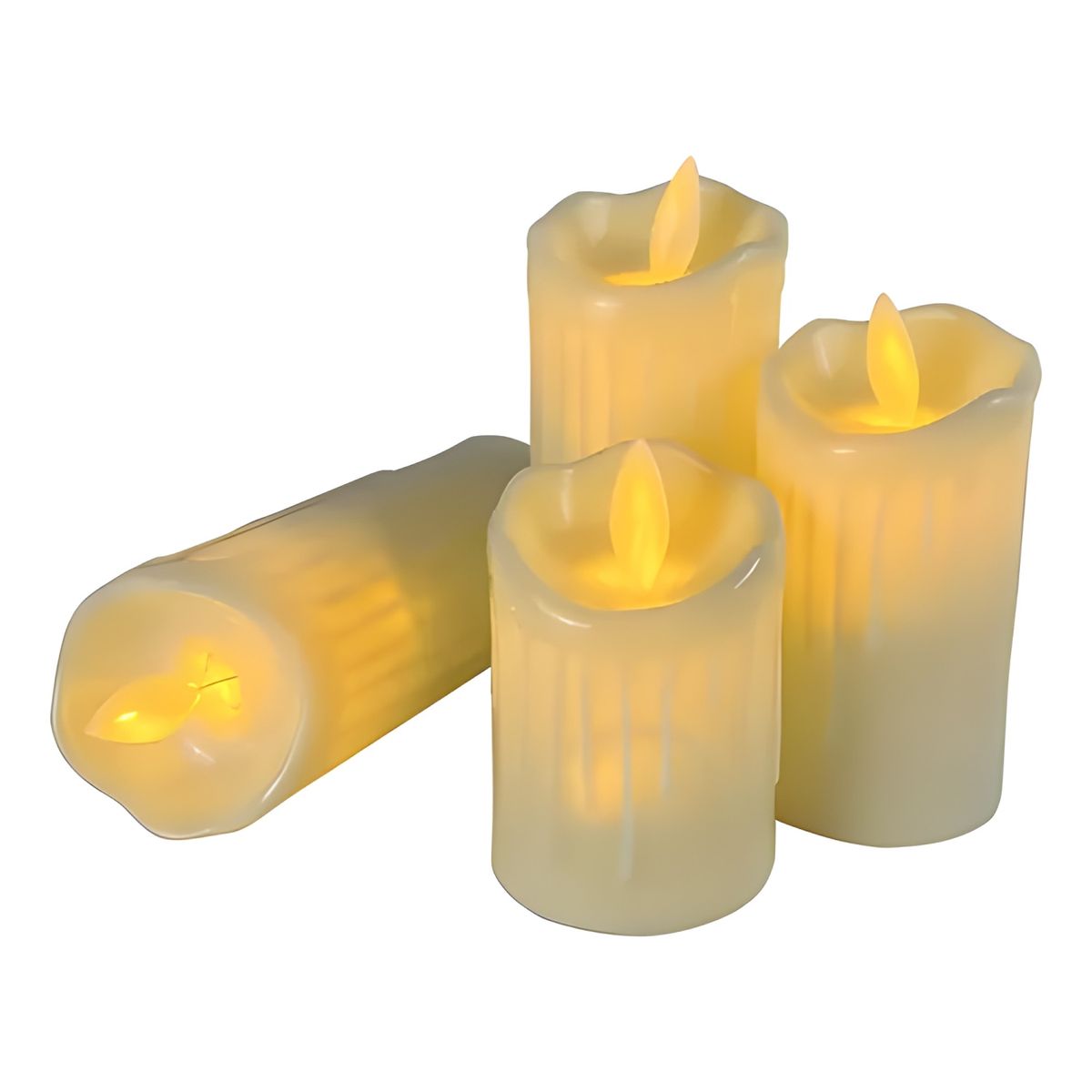 GENERICO - Pack 6 velas LED luz cálida 5x11 cm blanco