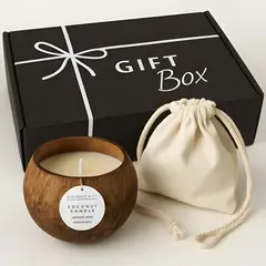 GENERICO - Set regalo vela coco con accesorios blanco