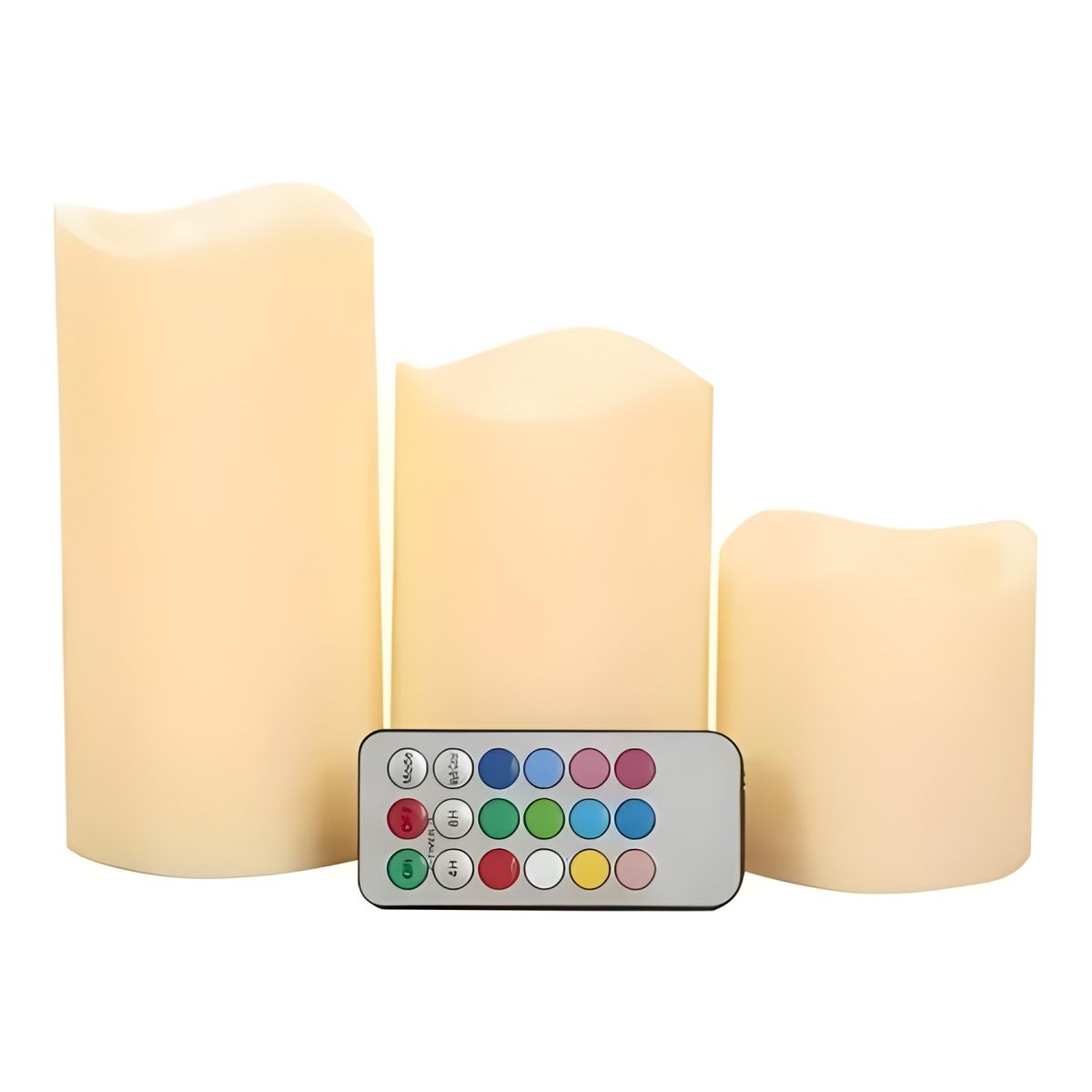 GENERICO - Pack 3 velas LED RGB con control remoto