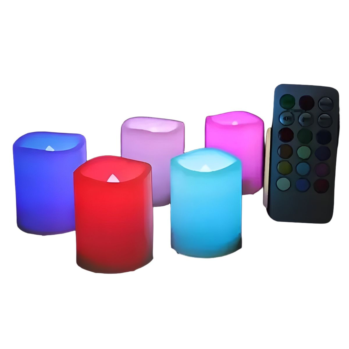 GENERICO - Pack 3 velas LED RGB con control remoto
