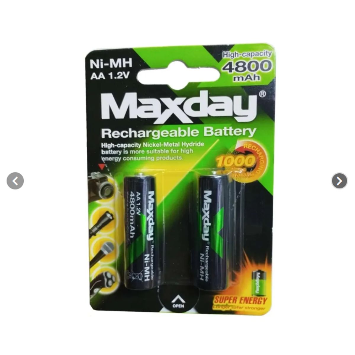 GENERICO - 2 Pilas Recargables AA Pila Doble A 4800mah