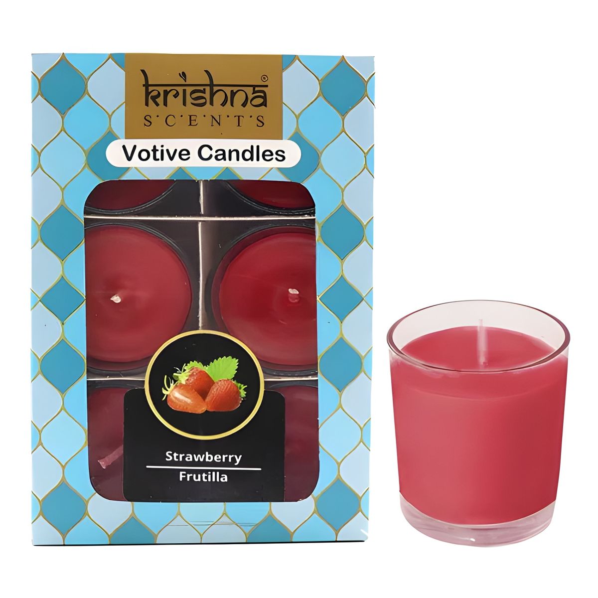 GENERICO - Pack 6 velas votive frutilla