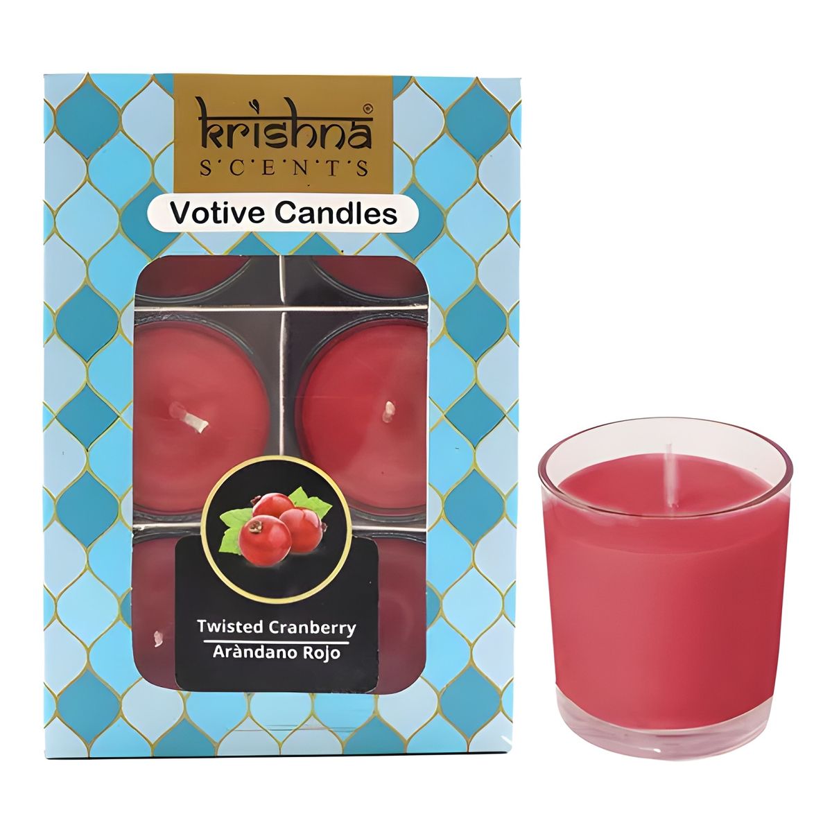 GENERICO - Pack 6 velas votive arándano rojo